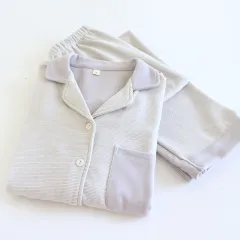Simple Casual Loose Long-sleeve Pants Homewear Set - Light Pink - View 1