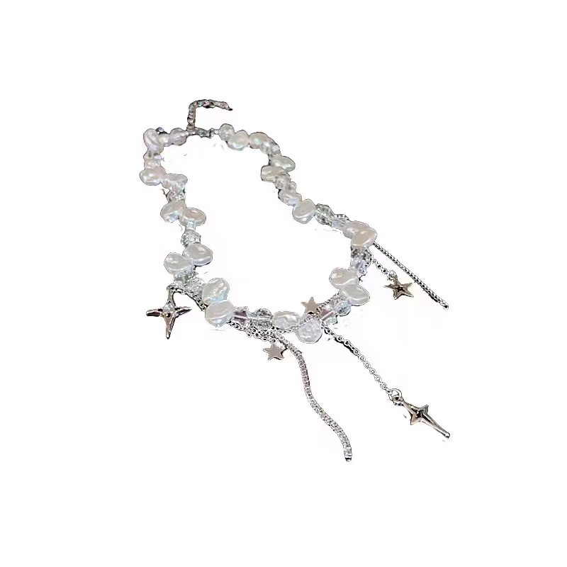 Women's Pearl XINGX Tassel Stitching Necklace