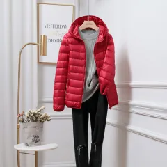 Lightweight Down Jacket Women's Plus-sized Plus Size Ultra-thin - Red - View 1