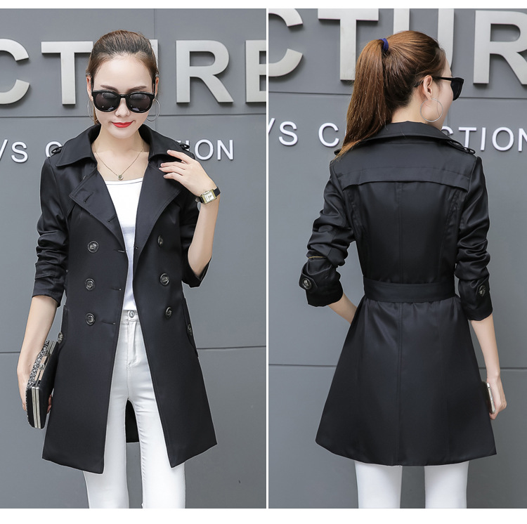 Тонкий женский плащ плюс размер средней длины