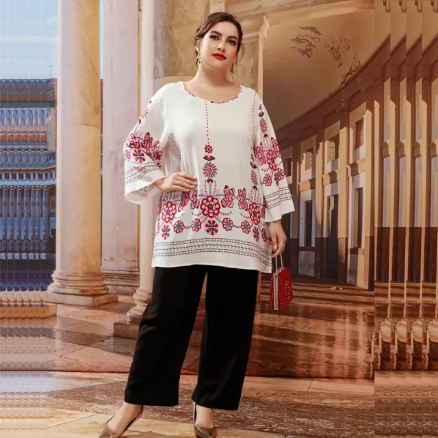 Large Size Women's Rayon Round Neck Sense Of Design Shirt Girls Elegant Top White - Shop at LoveMi
