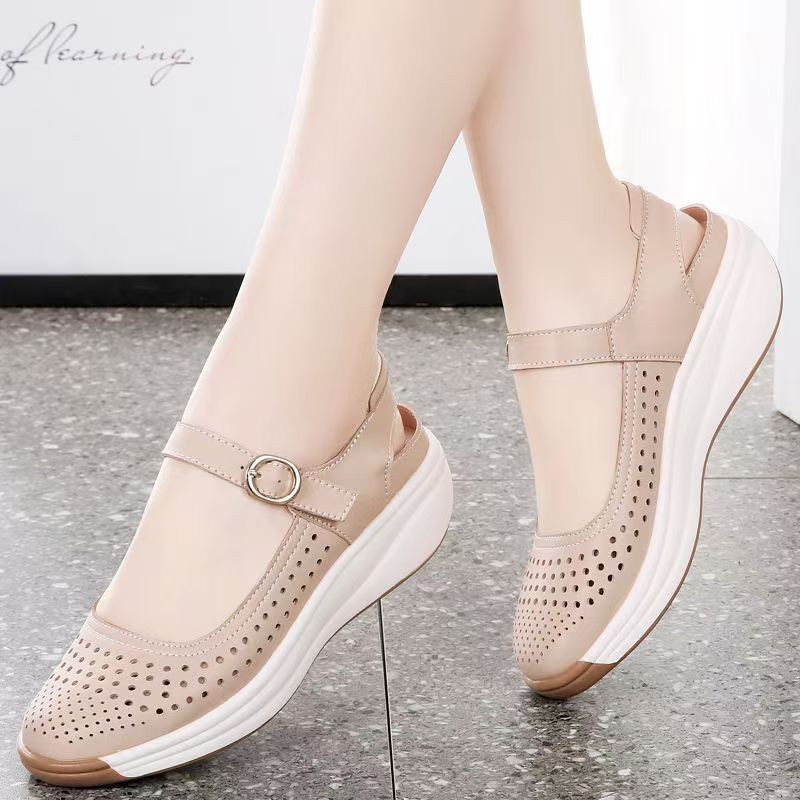Women's Wedge-heeled Comfortable Soft-soled Cutout Shoes