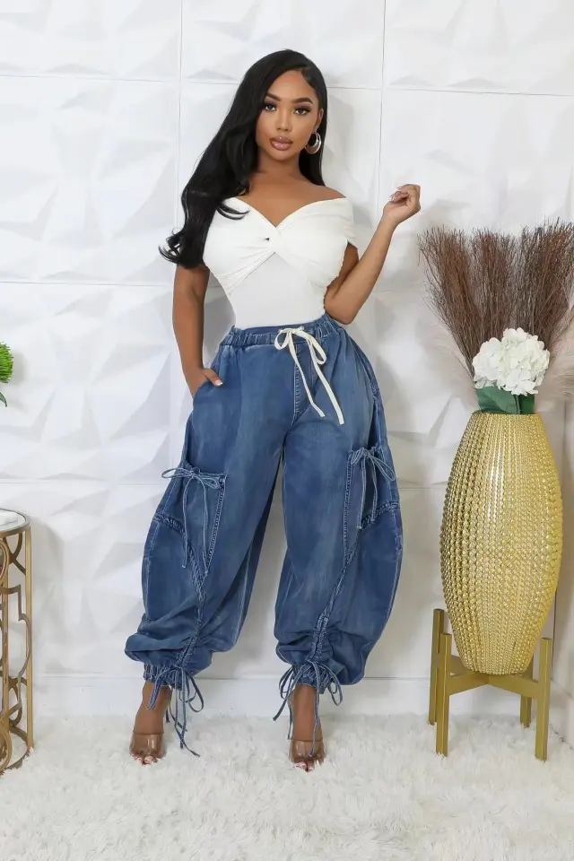 Women's Casual Fashion Loose Straight Jeans Blue - Shop at LoveMi