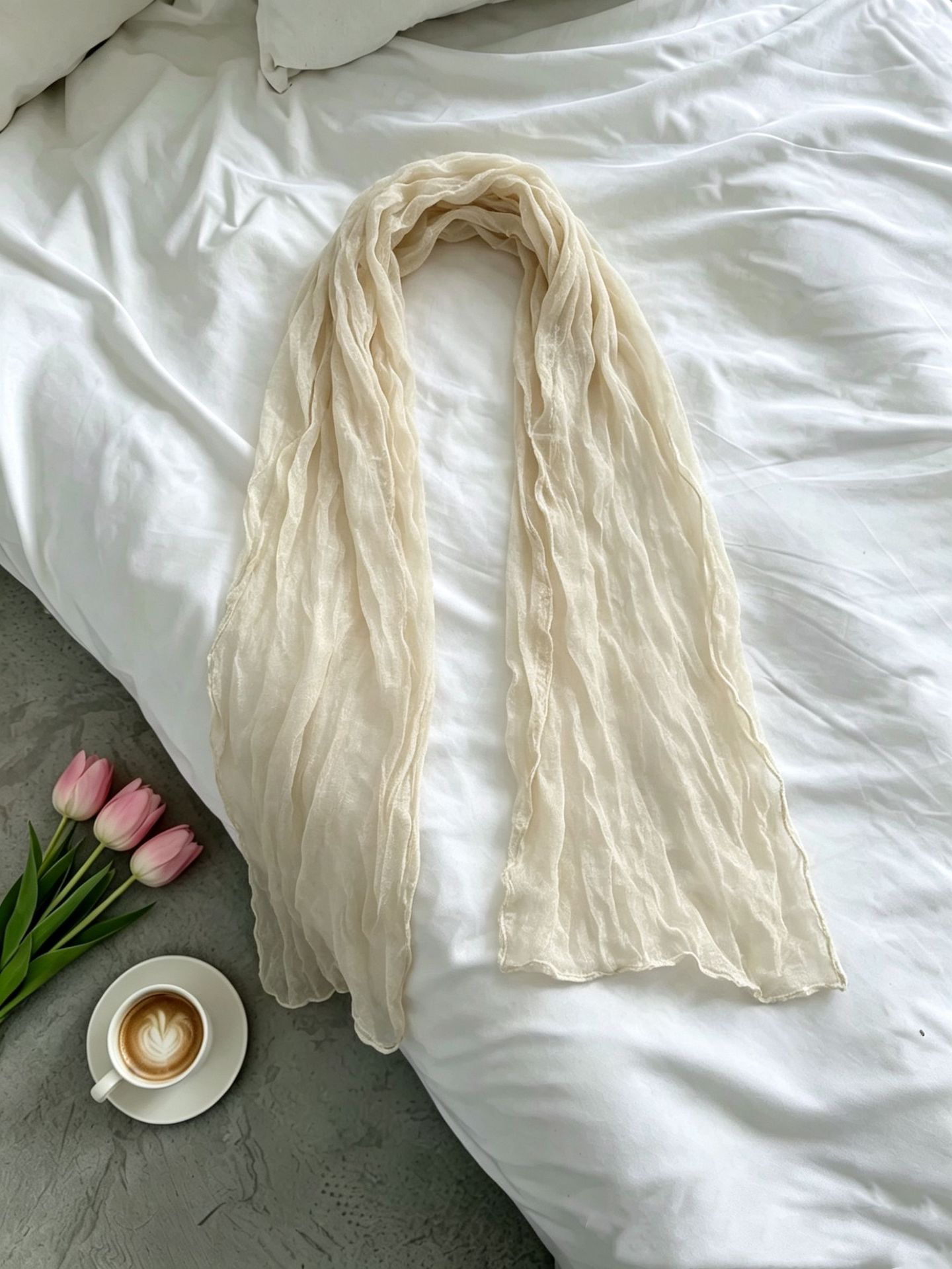 Womens New Versatile Solid-color Cable-knit Thin Warm Scarf For Spring And Autumn