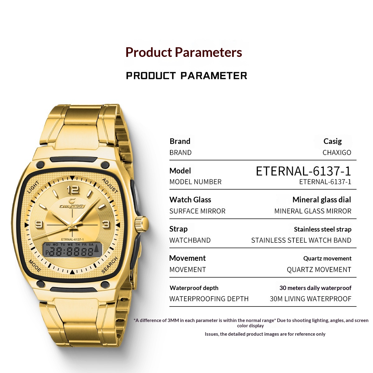 Mens Alloy Quartz Watch With A Steel Bracelet