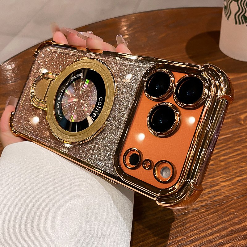 Four Corner Airbag Drop Proof Phone Case With Glitter Powder Protective Cover 3
