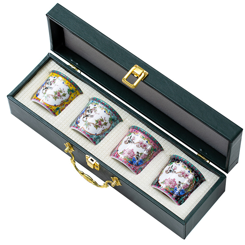 Porcelain Tea Tasting Cup Gift Box Chinese Style
