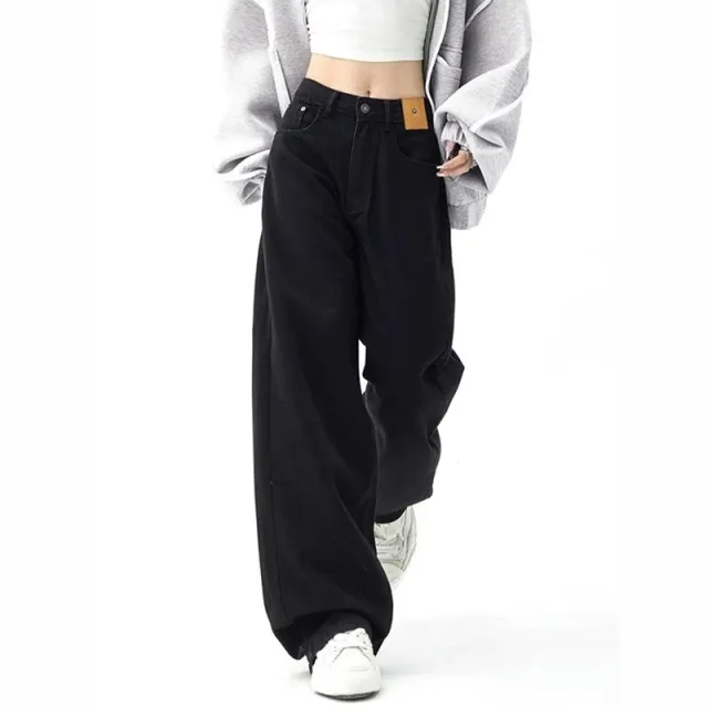 Black Oversized Jeans Women's High Waist Wide Leg Black - Shop at LoveMi