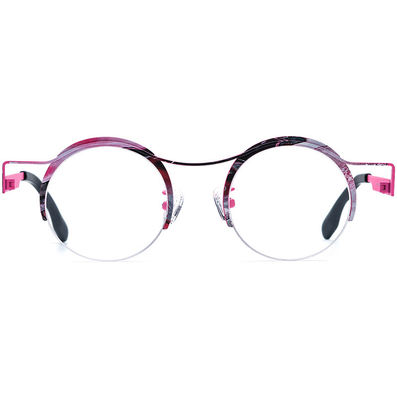 Women's Versatile Colored Ultra-light Pure Titanium Myopia Round Glasses - Image 5