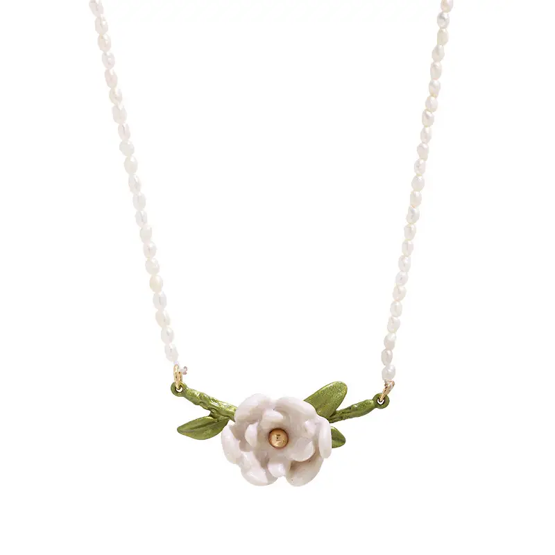 Simple Magnolia Freshwater Pearl Necklace
