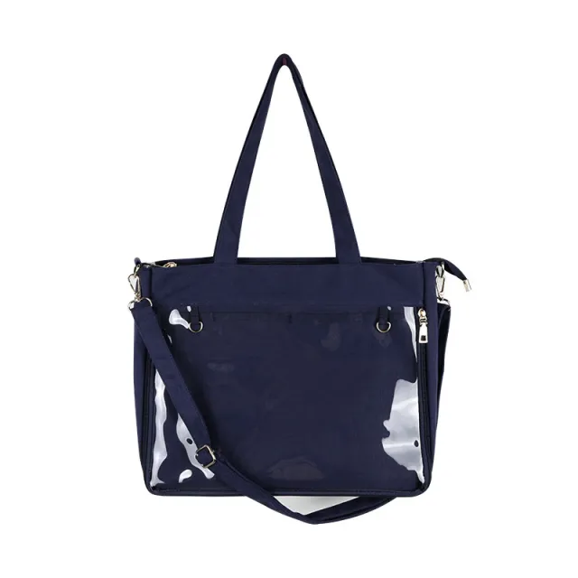 Removable Single sided Canvas Cartoon Backpack Shoulder Blue - Shop at LoveMi