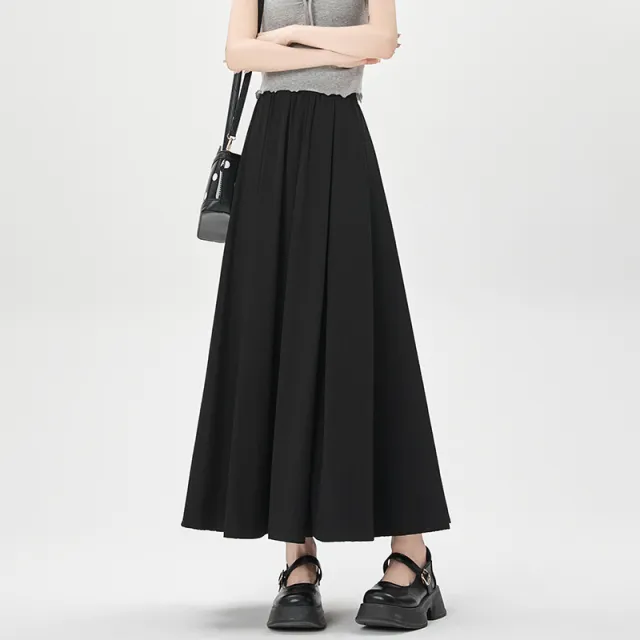 Women's Summer Slim Fit High Waist Pleated Swing Skirt Black - Shop at LoveMi