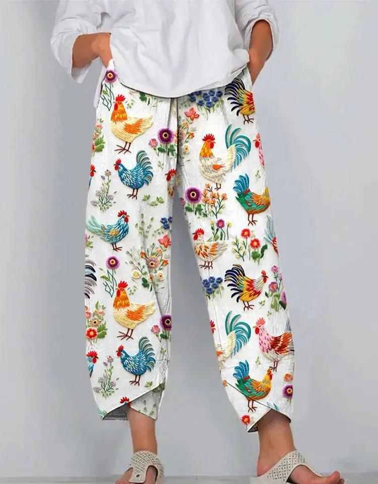 Minimalist Women's Pants Featuring A Patchwork Animal-print Design - Sh82601701-Xl