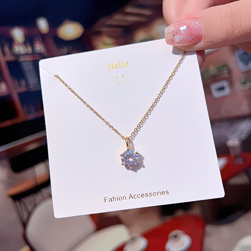 Collier Pendentif Zircon Titane — Style Coréen Minimaliste 2