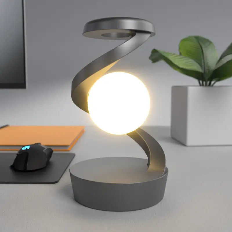 Rotating Moon Desk Lamp with Phone Wireless Charging Sensor Control Table Lamps