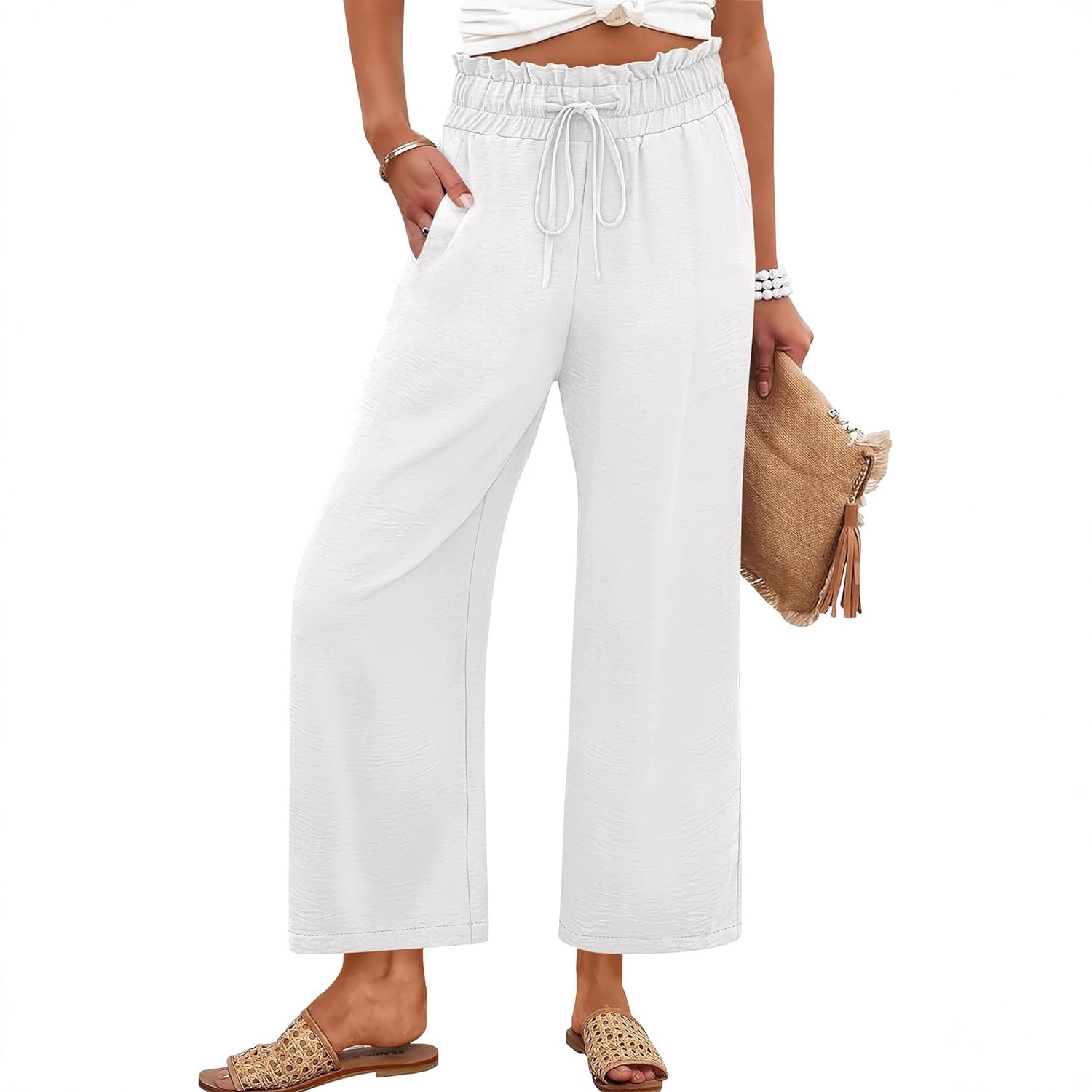 Loose-fitting Versatile Solid-color Straight-leg Wide-leg Pants