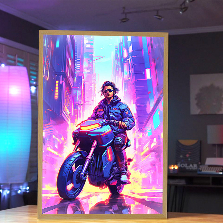 Motorcycle Motor Bike Luminous Paint Bedroom Bedside Hotel Decoration