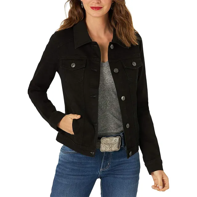 Denim Coat Women's Slim Jacket Black - Shop at LoveMi