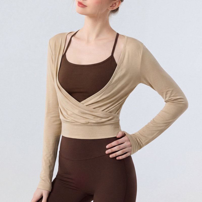 Women's Sports Tunic With A Large V-Neck Flower Gray S