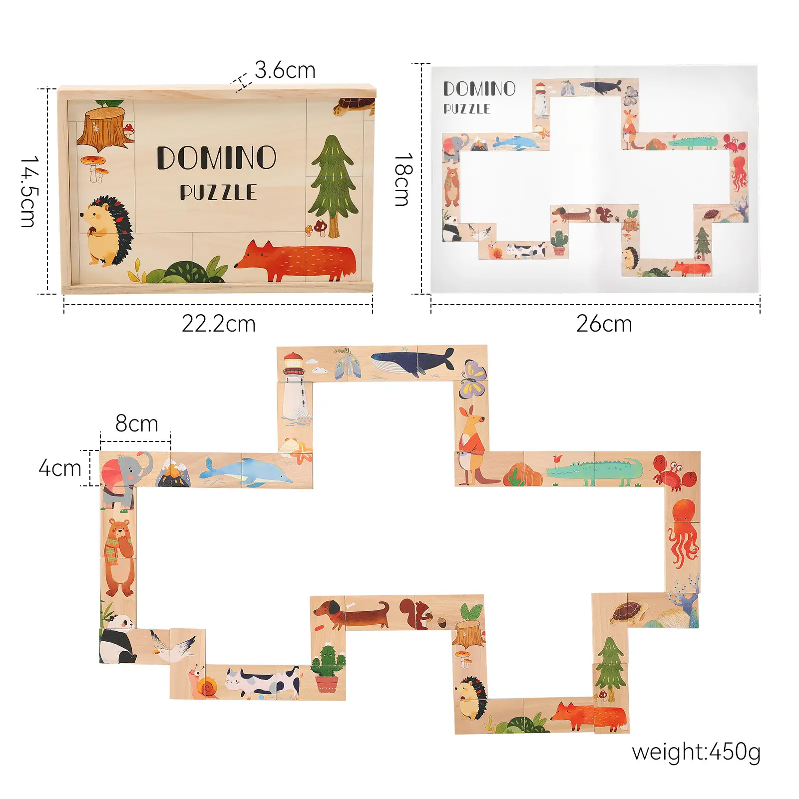 Wooden Children's Animal Puzzle Kids Interactive Educational Toys