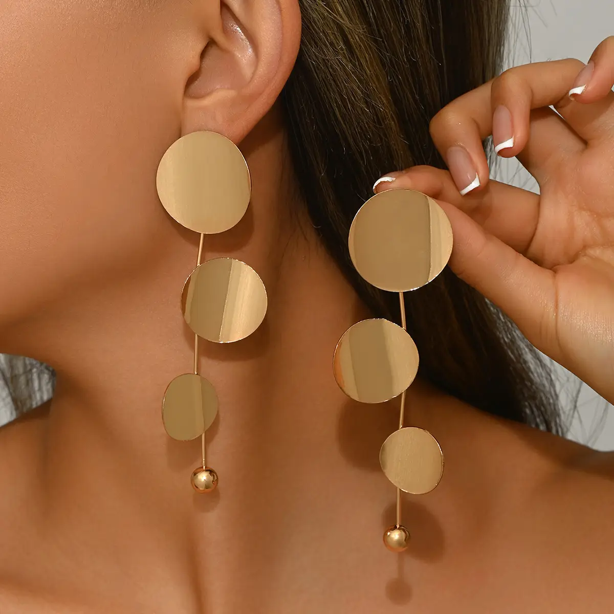 Women's Geometric Earrings Round Niche