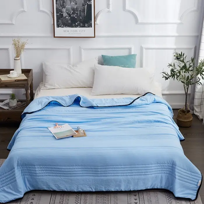 Solid-color Summer Quilt Cool-touch Ice Silk Plain Solid-color Duvet Cover And Pillowcase