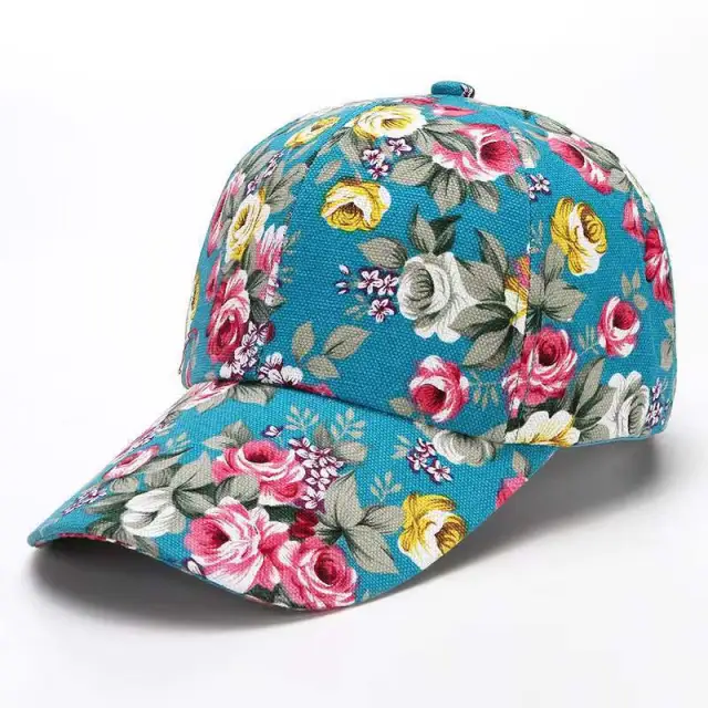 Women's Fashion Casual Floral Baseball Hat Sky Blue - Shop at LoveMi