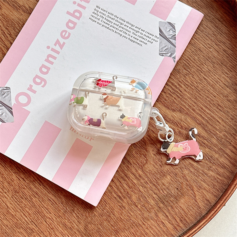 Gradient Sausage Dog Bluetooth Wireless 123 Generation Earphone Sleeves Protective Case - Image 3
