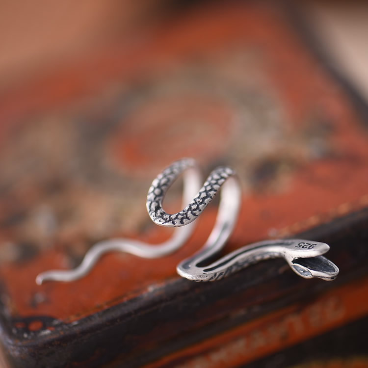 No Pierced Personality S925 Sterling Silver Snake Ear Clip