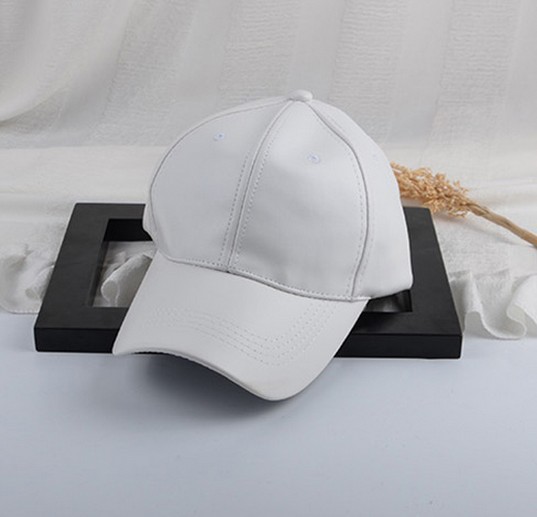 Summer Leather Solid Color Retro Classic Leather Baseball Cap