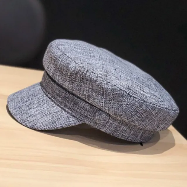 Women's Linen Octagonal Casual All match Flat top Cap Linen M - Shop at LoveMi