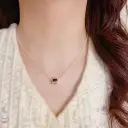 French-style Vintage Chic Minimalist Black Zircon Petite-waist Necklace view 3