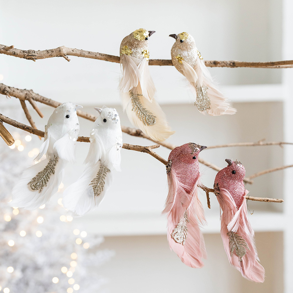 Simulation foam feather bird decoration christmas tree