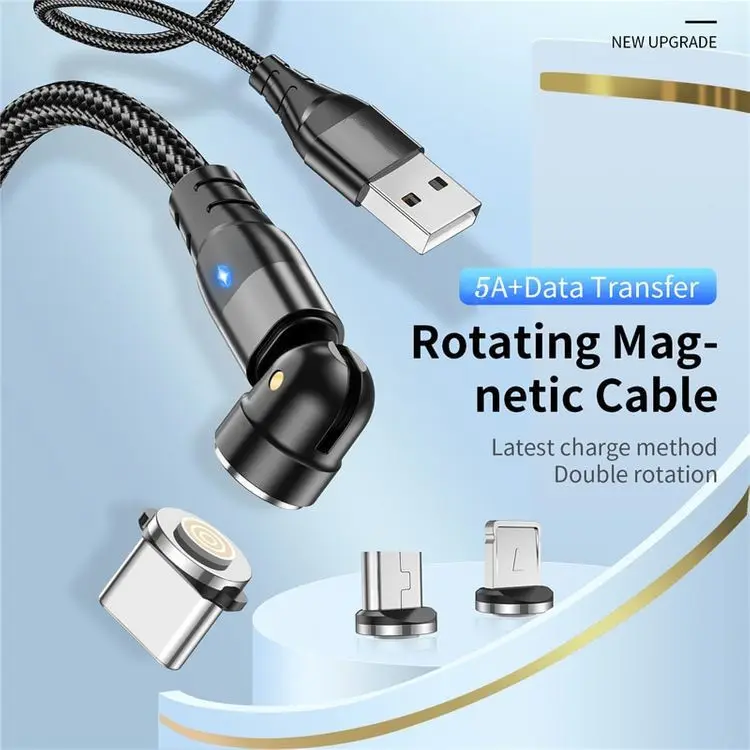 3-in-1 Magnetic Data Cable 540 Rotating Connector