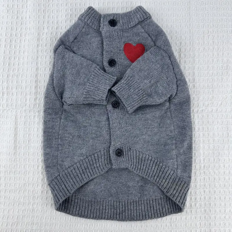 Dog Cat Autumn And Winter Warm Pet Sweater Small And Medium Solid Color Cardigan
