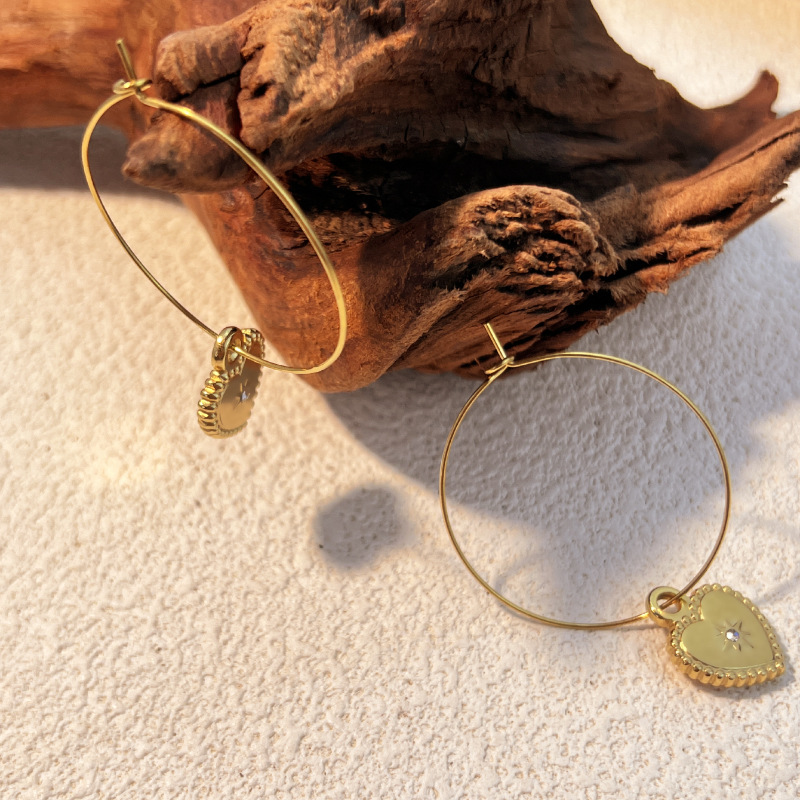 Fashion Retro Stainless Steel Earrings Niche Love