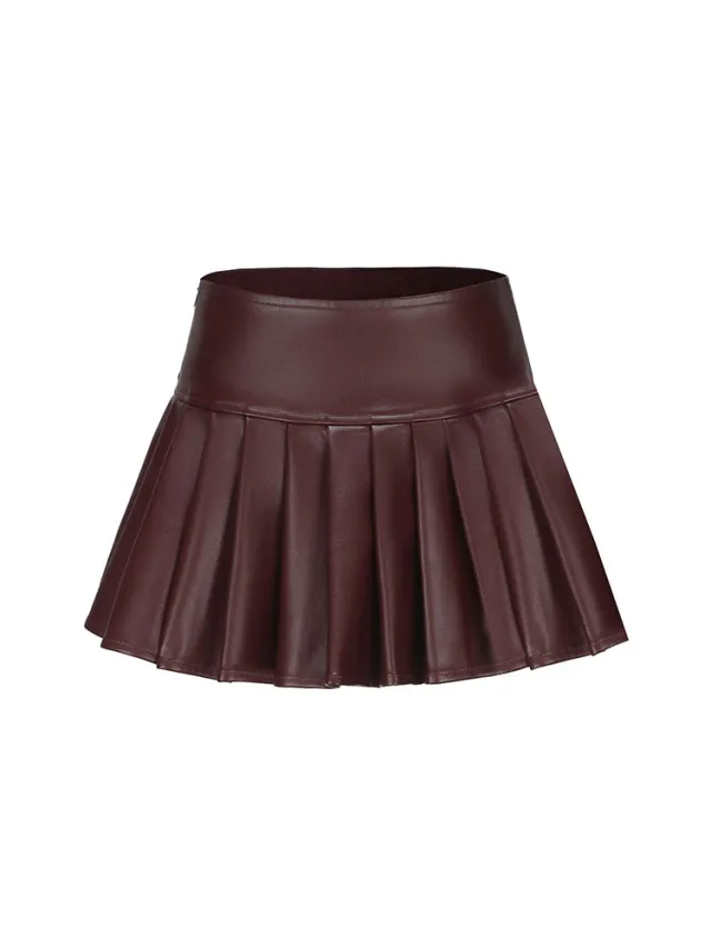 Wine Red Short Jacket Pleated Skirt Suit Wine Red Skirt - Shop at LoveMi