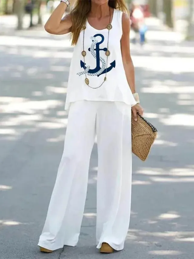 Women's Fashion Printed Casual Vest Trousers Two piece Suit Figure 6 S - Shop at LoveMi