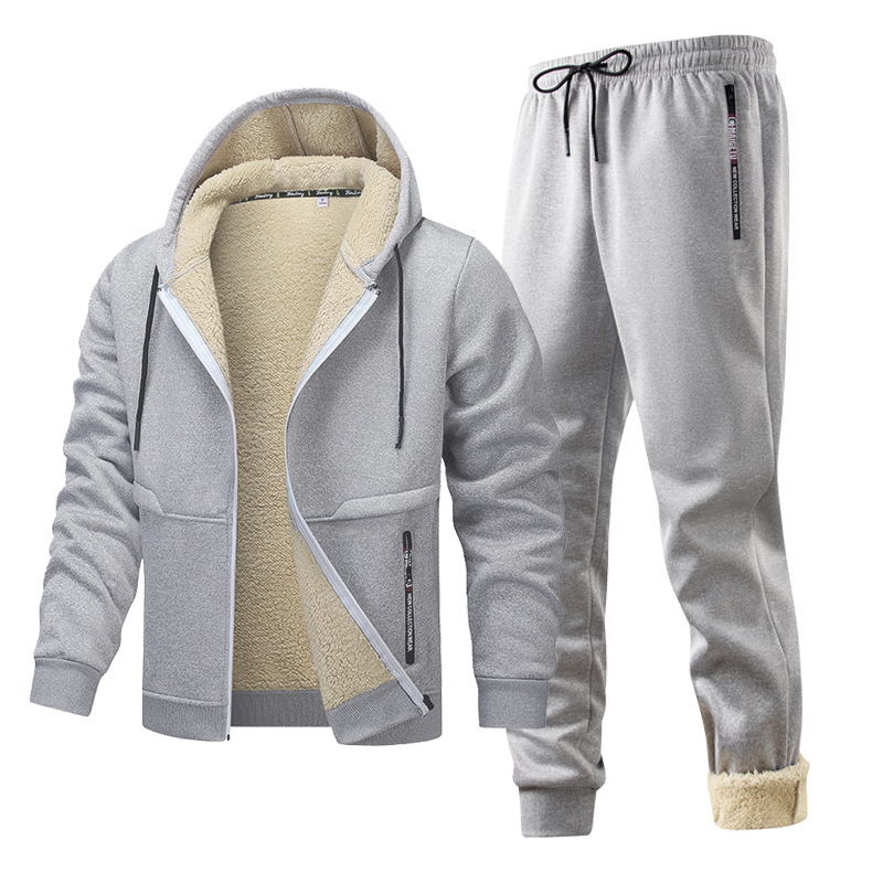Mens Fleece-Quilted Set With Hoodie And Fleece-Lined Jacket For Men - Image 5
