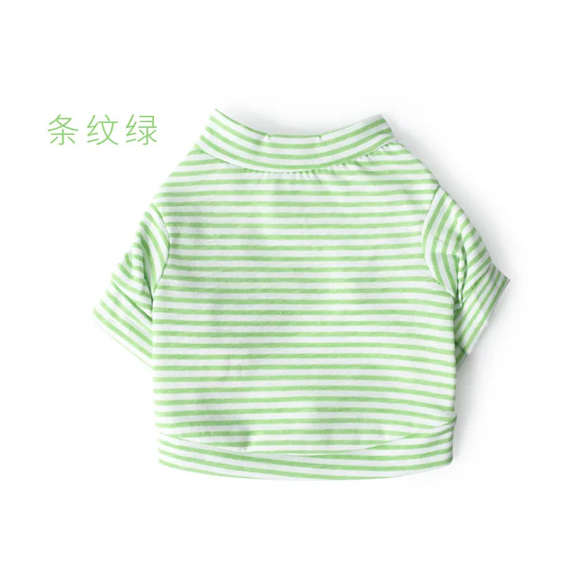 Pet Supplies Dog Clothes Cotton White Stripes - Green