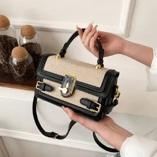 Spring Summer Handheld Small Square One Shoulder Crossbody Bag Black - Shop at LoveMi