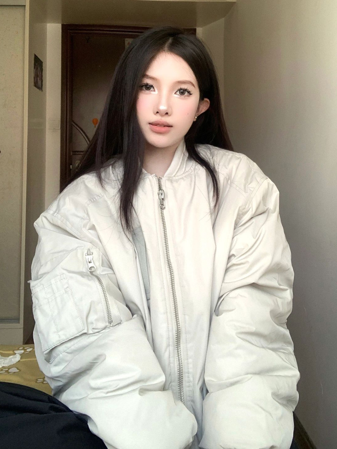 Flight Jacket Cotton padded Baseball Uniform Fashion Gray - Shop at LoveMi