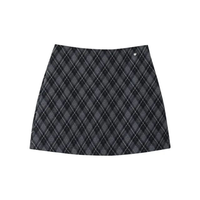 Retro Collegiate style Tweed Mini Skirt Women's Skirt High waisted Plaid Bodycon Skirt Black - Shop at LoveMi