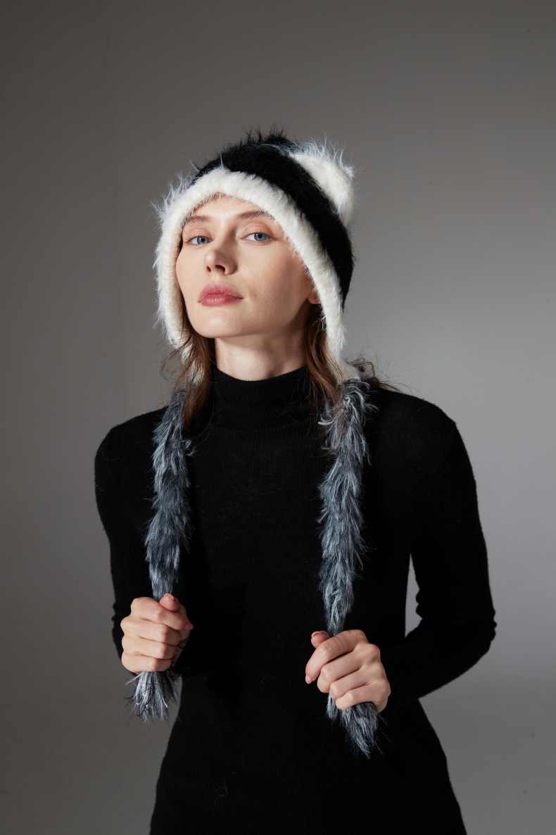 Cat Ears Mink Wool Ear-Protection Knitted Hat — Cozy Animal Ear Beanie