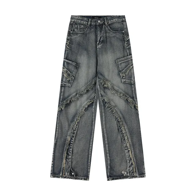 Fashion Work Clothes Denim Trousers Blue - Shop at LoveMi