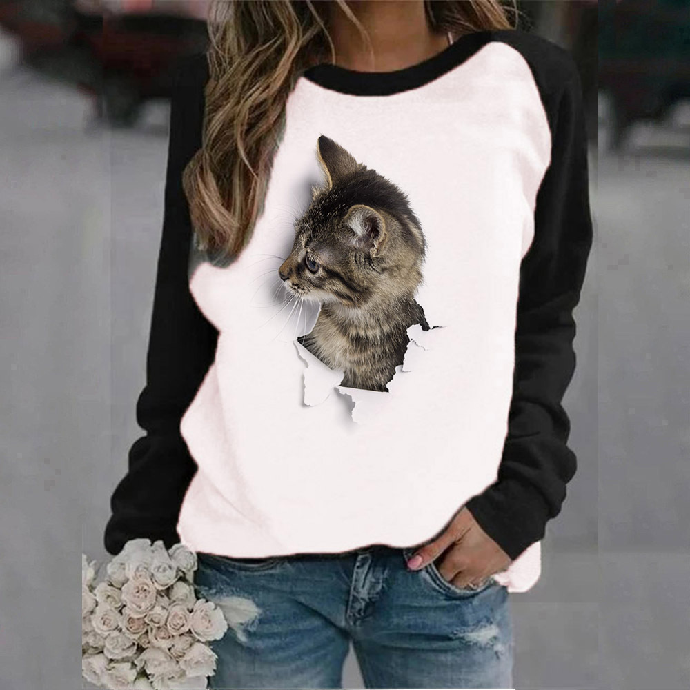 Trendy Animal Printed Crew Neck Sweatshirt