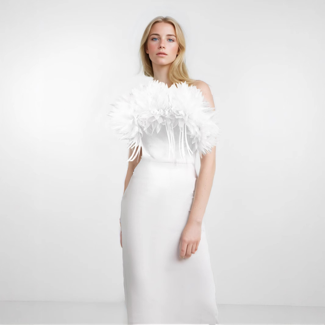 Bandage White Elegant Flowers Dress