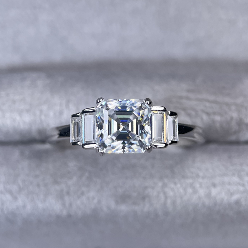 Mozan For Women S925 Silver Small Square Cut Diamond Ring 336c3224 5fbc 4602 9f7a 5ceb8b5333b4