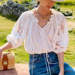 Spring And Summer Top White Skirt Women's Suit - Top - View 1