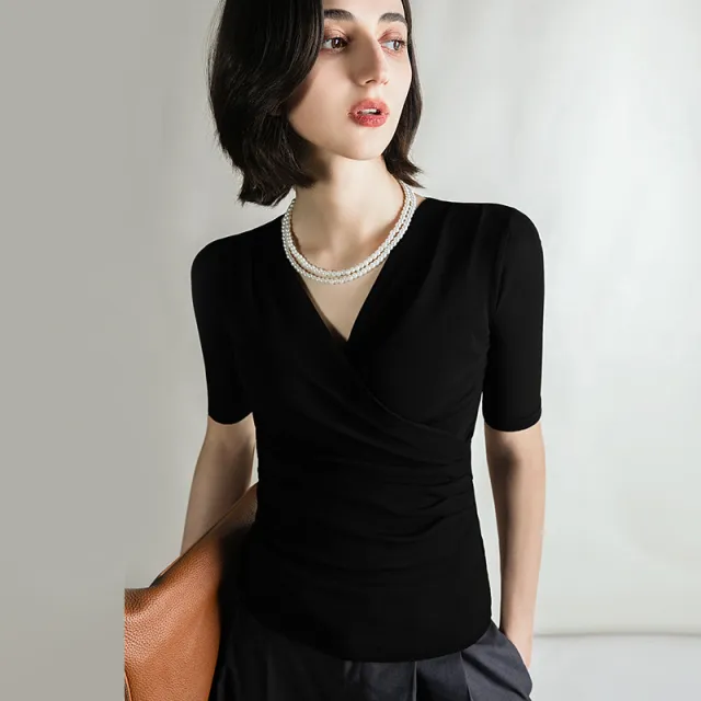 Mid sleeve Mesh Top Western Style Inner Wear Black - Shop at LoveMi